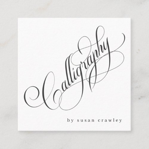 Simple Elegant Professional Calligrapher Services Square Business Card