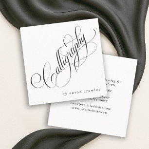 Simple Elegant Professional Calligrapher Services Square Business Card