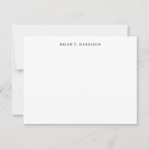 Simple Elegant Professional Classic Black Gray Note Card