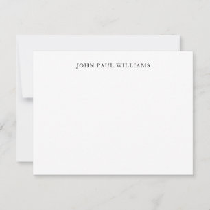 Simple Elegant Professional Classic Black Gray Note Card