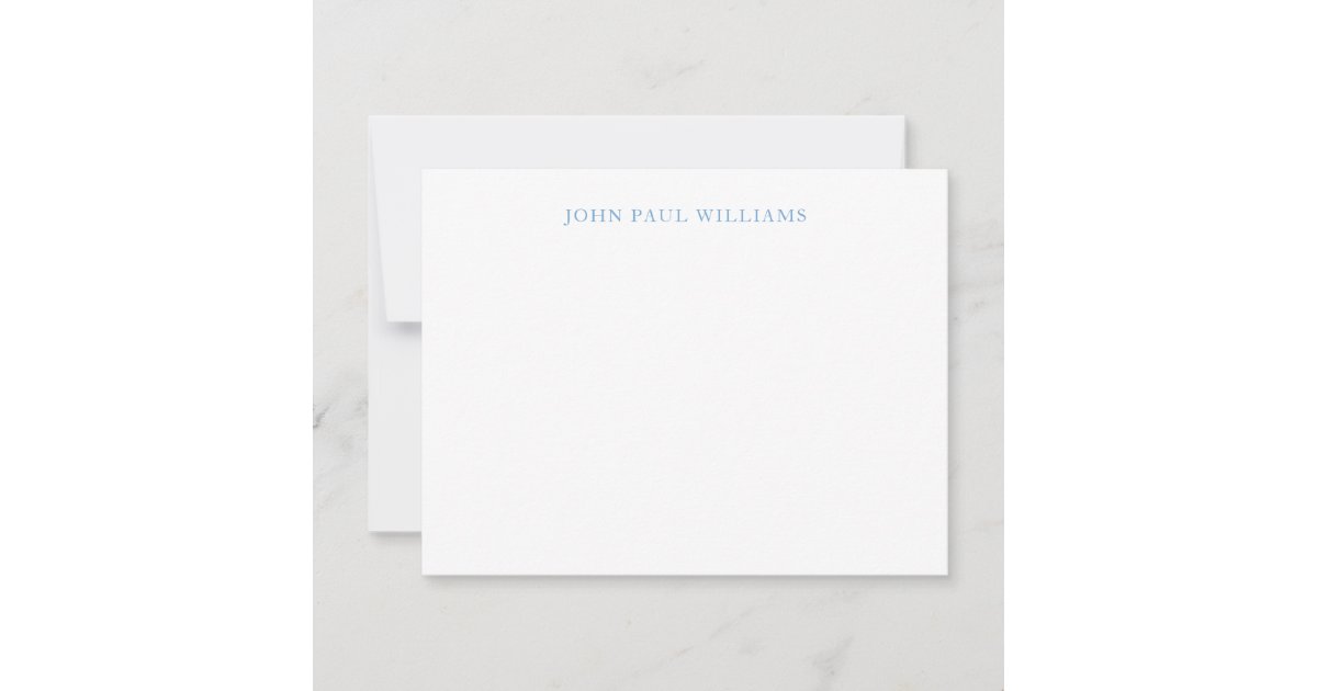Simple Elegant Professional Classic Dusty Blue Note Card | Zazzle