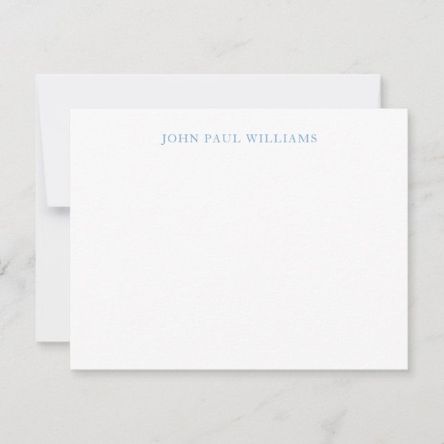 Simple Elegant Professional Classic Dusty Blue Note Card (Front)