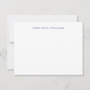 Simple Elegant Professional Classic Purple Violet Note Card