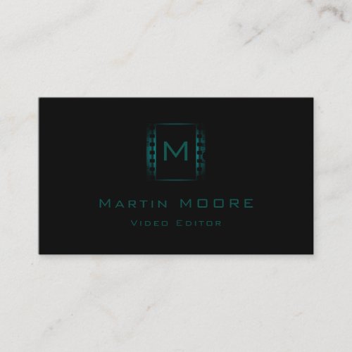Simple elegant professional dark style cover business card