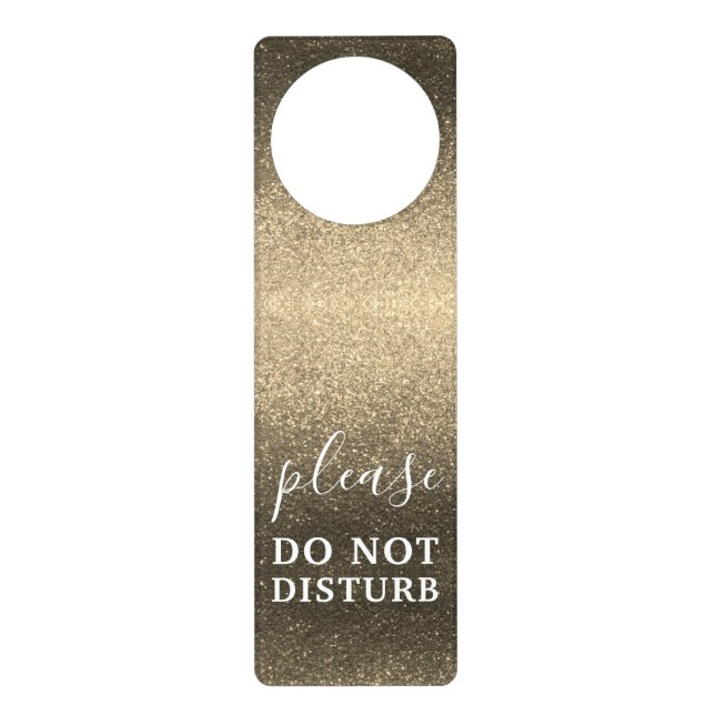 Simple Elegant Professional Do Not Disturb Glitter Door Hanger (Front)