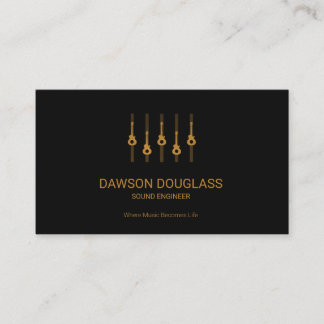 Simple Elegant Professional Gold Equalizer Panel Business Card