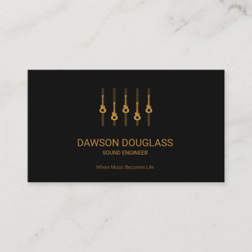 Simple Elegant Professional Gold Equalizer Panel Business Card
