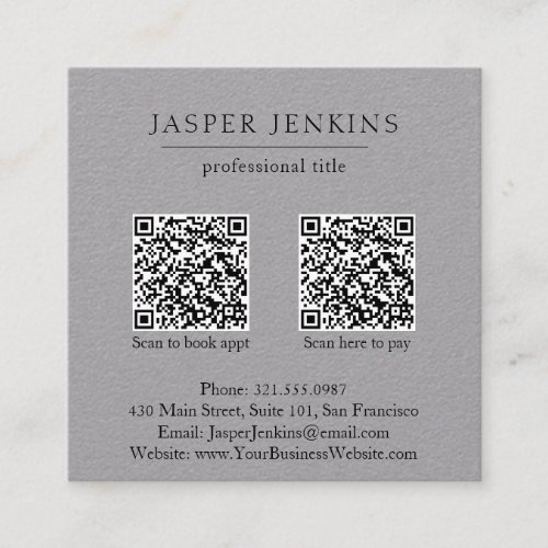 Simple Elegant Professional Minimal QR Code Modern Square Business Card