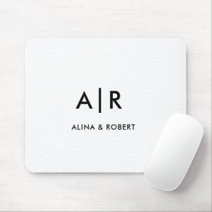 Simple Elegant Professional  Monogram Minimalist Mouse Pad