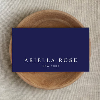 Simple Elegant Professional Navy Blue Business Card by sm_business_cards at Zazzle
