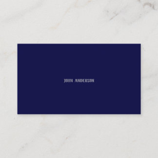 Simple Elegant Professional Navy Blue Business Card