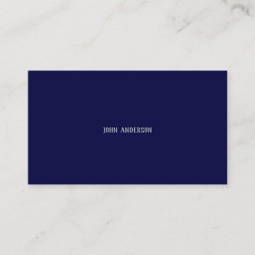 Simple Elegant Professional Navy Blue Business Card