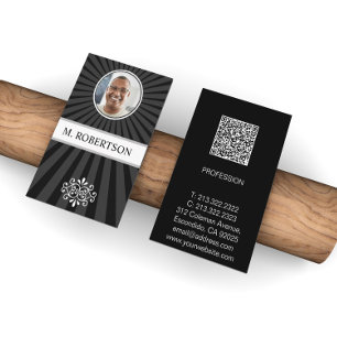 Simple Elegant Professional Photo QR Code Business Card