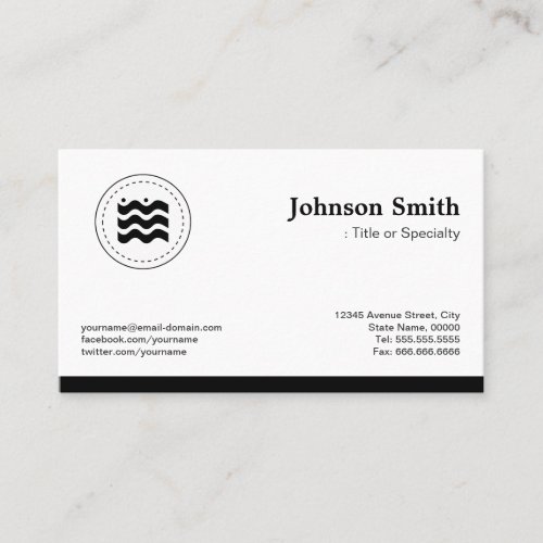 Simple Elegant Professional _ Plain Black White Business Card