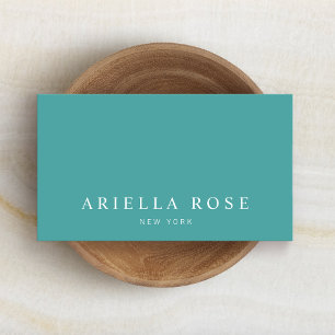 Simple Elegant Professional Teal Blue Green Business Card