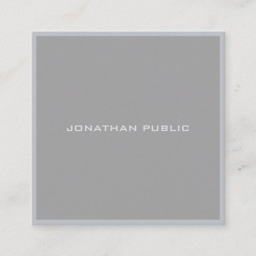 Simple Elegant Professional Template Modern Grey Square Business Card