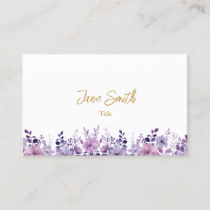 Simple Elegant Purple Flower Business Card