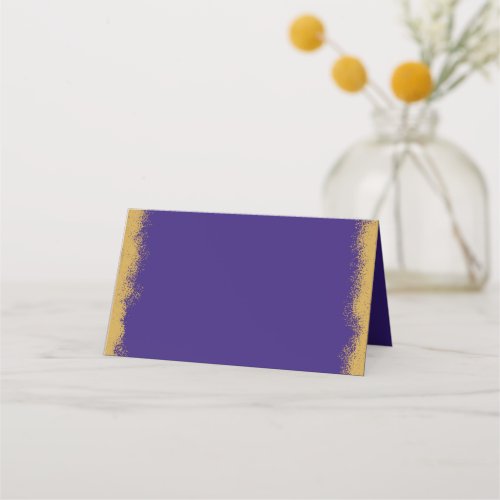 Simple Elegant Purple Gold Colored Edge Place Card