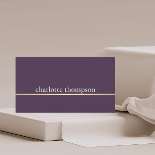 Simple Elegant Purple Gold Line Consultant Business Card