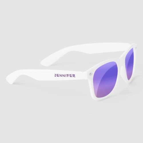 Simple Elegant Purple Personalized Name Custom Sunglasses