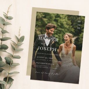 Simple Elegant QR Code Photo Wedding Invitation
