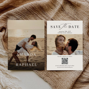 Simple Elegant QR Code Photo Wedding Save The Date