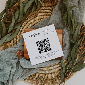 Simple Elegant QR Code RSVP Enclosure Card