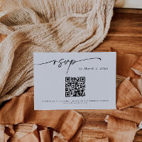Simple Elegant QR Code RSVP Insert Card