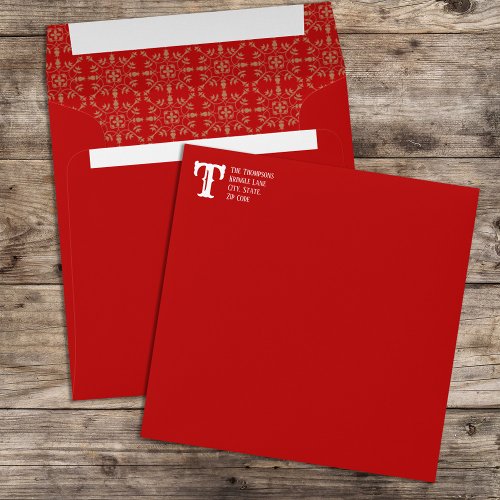 Simple Elegant Red Classic Holiday Christmas Envelope