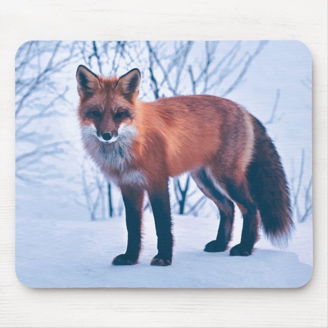Simple Elegant Red Fox Artwork | Mouse Pad (Front)