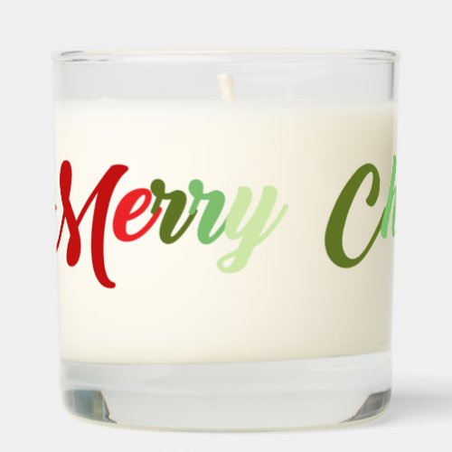 Simple Elegant Red Green Christmas Typography Scented Candle