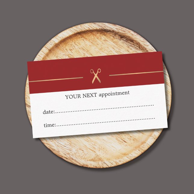 Simple Elegant Red Hair Stylist Appointment Card (Creator Uploaded)