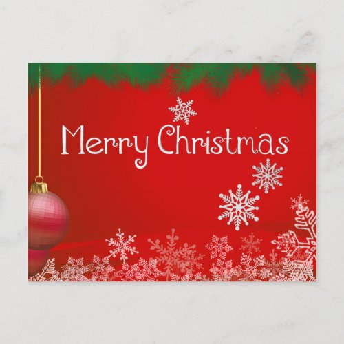 Simple Elegant Red Merry Christmas Socks Decor Holiday Postcard