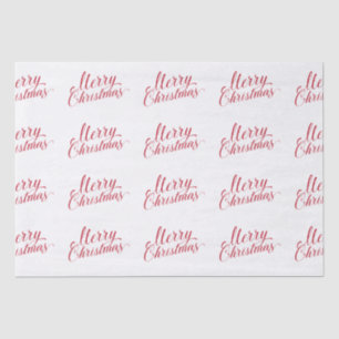 Simple Elegant Red Script Modern Christmas Tissue Paper
