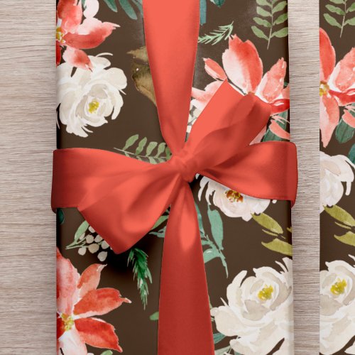 Simple elegant red terracotta gift wrap satin ribbon