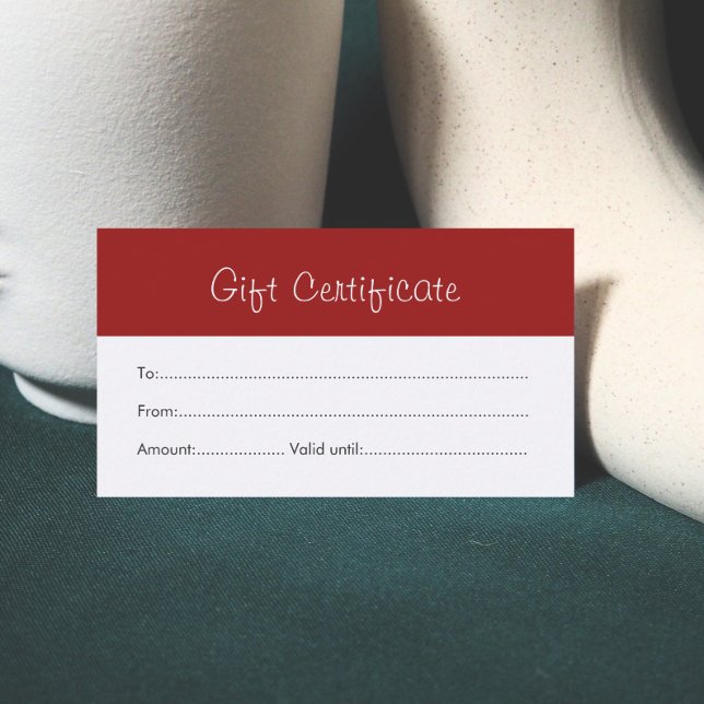 Simple Elegant Red White Beauty Gift Certificate
