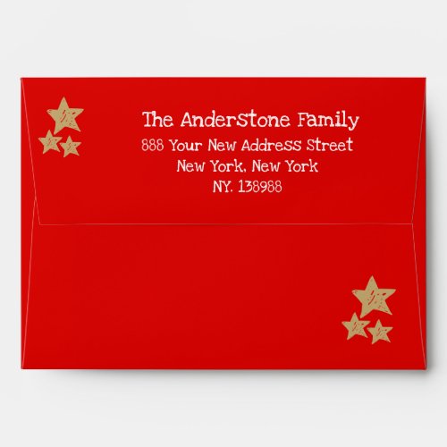  Simple elegant red white Merry Christmas Card  Envelope