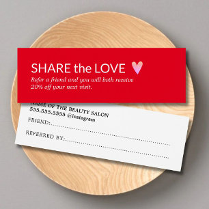 Simple Elegant Red White Rose Heart Referral