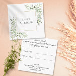 Simple Elegant Referral Card<br><div class="desc">Greenery spring leaves business referral card featuring delicate watercolour leaves on a white background with elegant typography. Perfect for a wide range of professions including florists, skincare specialists, cosmetologists, makeup artists, hairstylists spas, beauticians and salons. You can personalize by adding your special offer along with your company contact details on...</div>