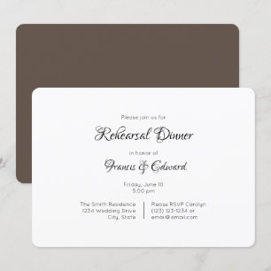 Simple Elegant Rehearsal Dinner Invitations