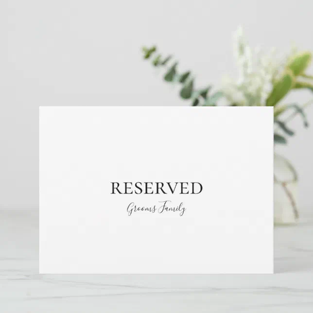 Simple Reserved. Sign Simple Elegant Reserved Sign | Zazzle