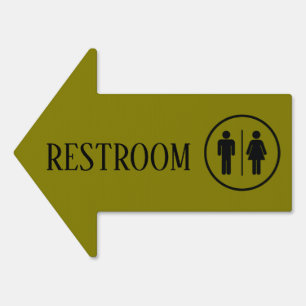 Simple Elegant Restroom Washroom Toilet Signage