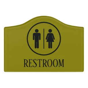 Simple Elegant Restroom Washroom Toilet Signage Door Sign