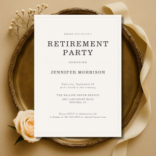 Simple Elegant Retirement Party Invitation