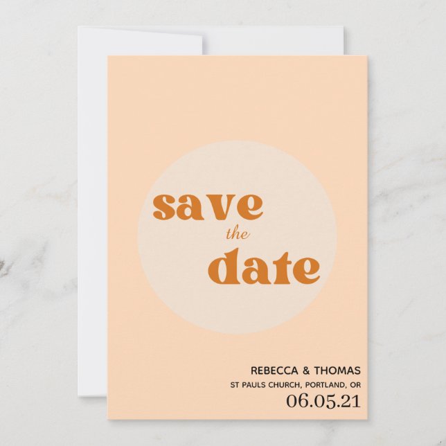 simple elegant retro non photo save the date (Front)