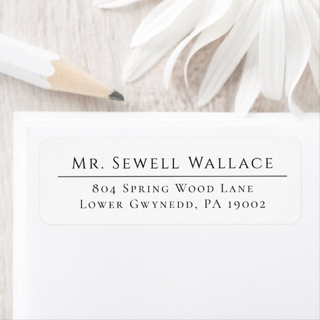 Simple Elegant Return Address Label Template (Insitu)