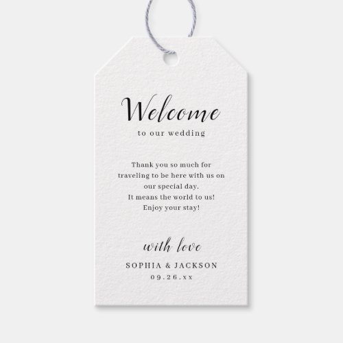 Simple elegant romantic script photo wedding gift tags