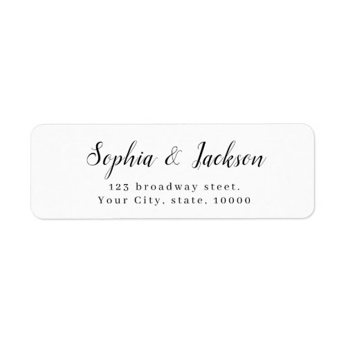 simple elegant romantic script return address label