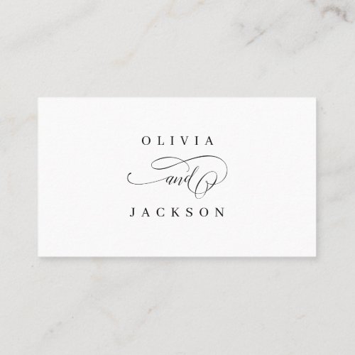 Simple elegant romantic script wedding place card