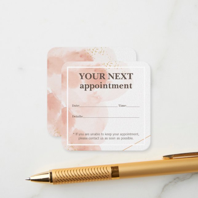 Simple Elegant Rose Beauty Appointment Card (Front/Back In Situ)